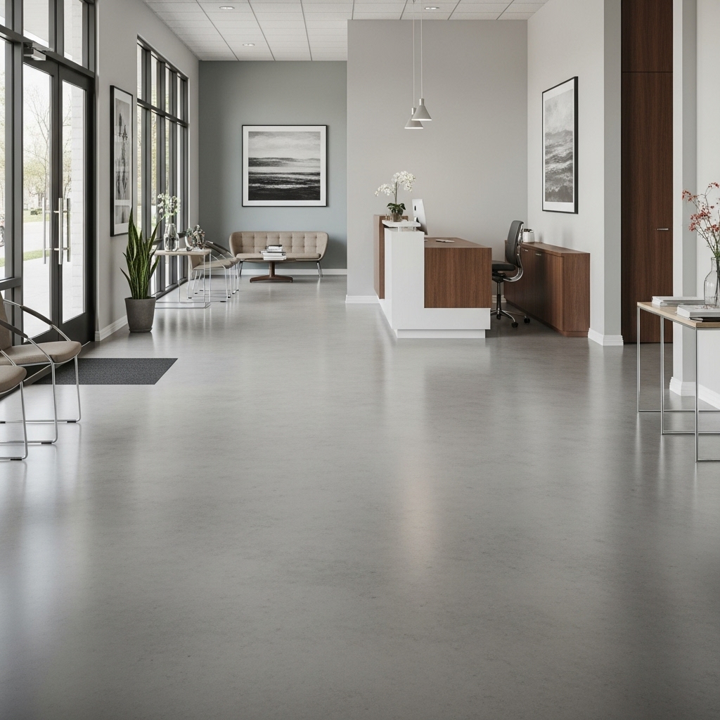 Professional concrete flooring with modern industrial aesthetic